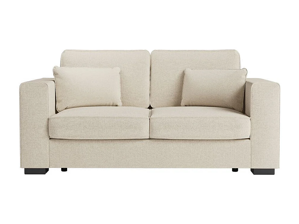 Canapé droit fixe 2 places Belami en tissu - Beige - L181 x P93 x H86cm - Loungitude