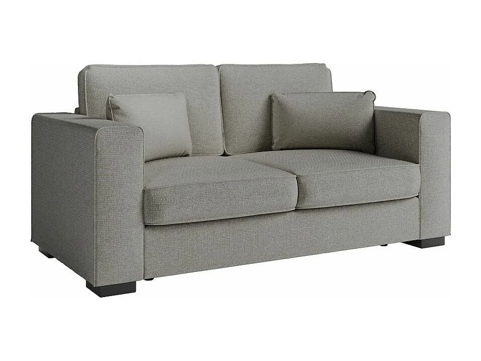 Canapé droit fixe 2 places Belami en tissu - Gris - L181 x P93 x H86cm - Loungitude