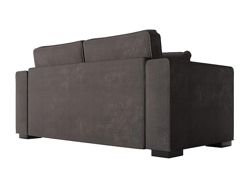 Canapé droit fixe 2 places Belami en velours côtelé - Gris anthracite - L181 x P93 x H86cm - Loungitude