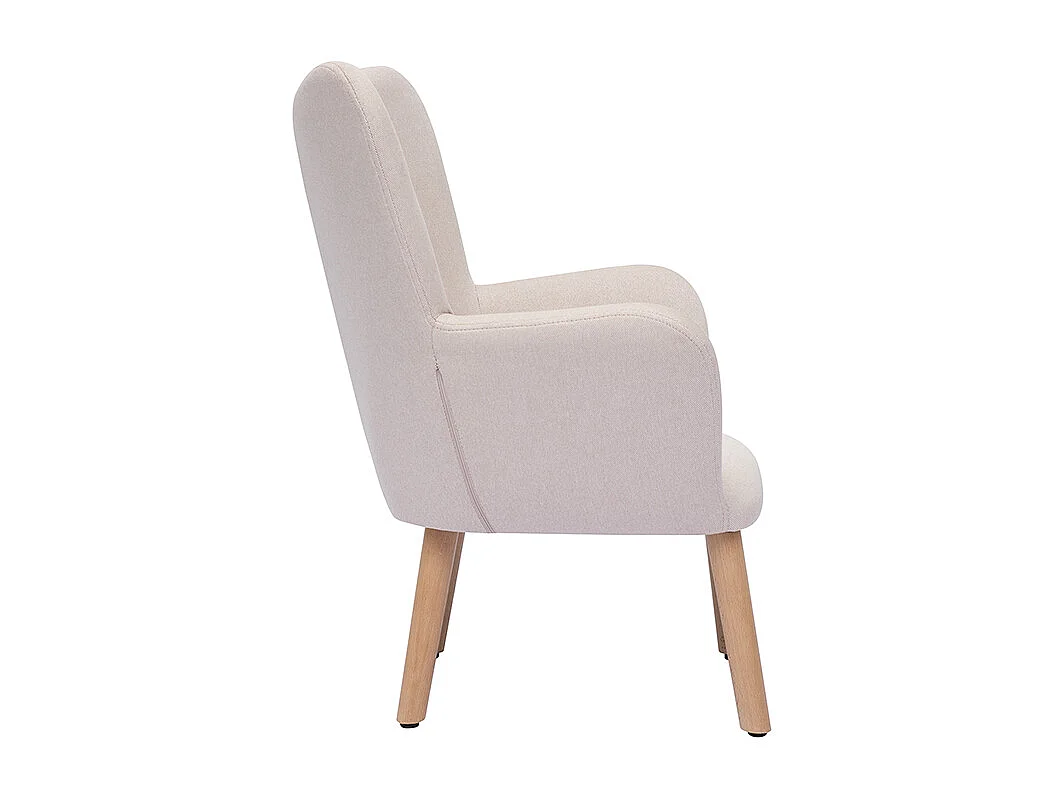 Fauteuil enfant scandinave en tissu rose poudré et bois clair BABY BRISTOL