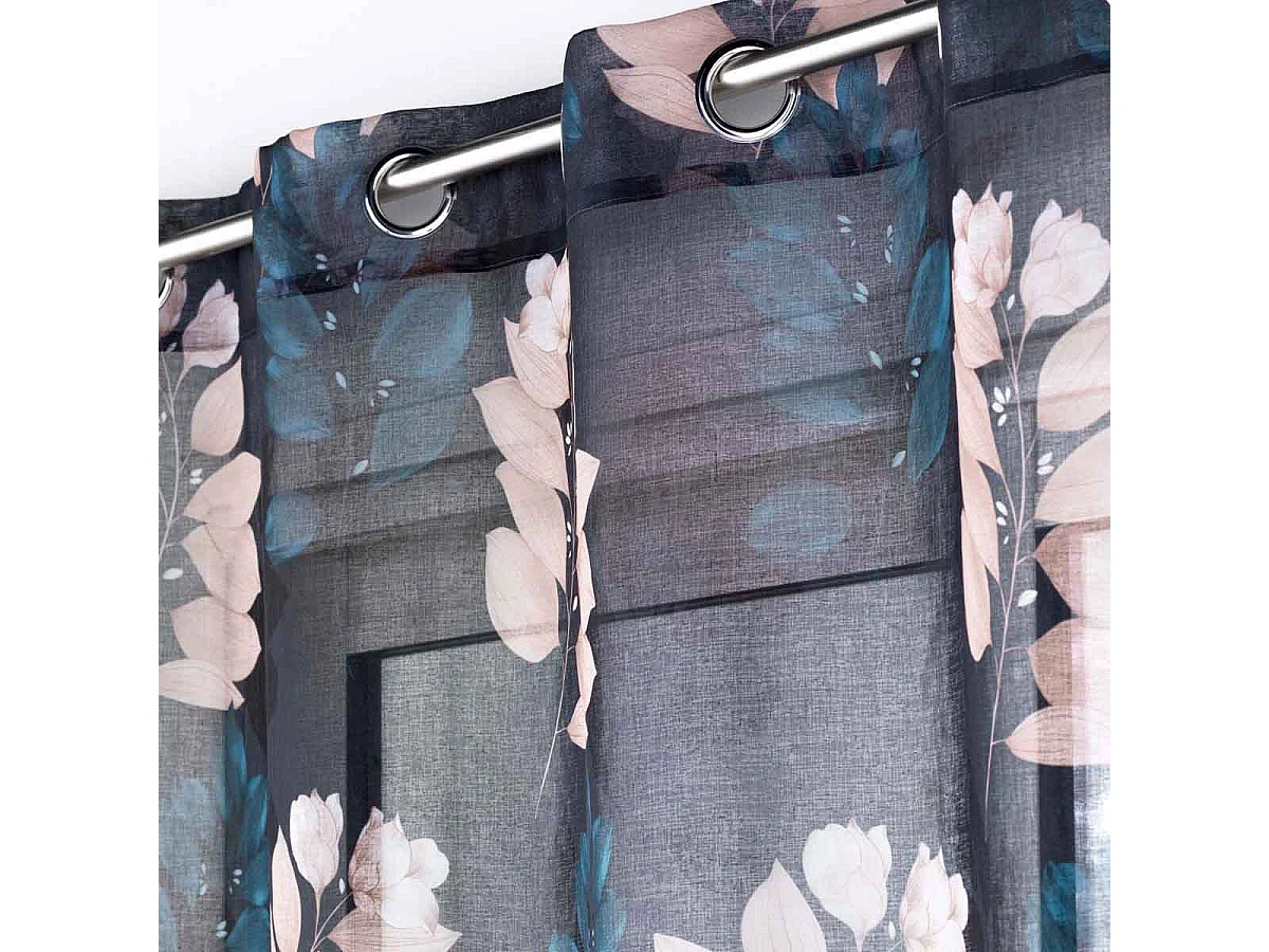 Rideau Voilage à Œillets "Belline" 140x280cm Bleu