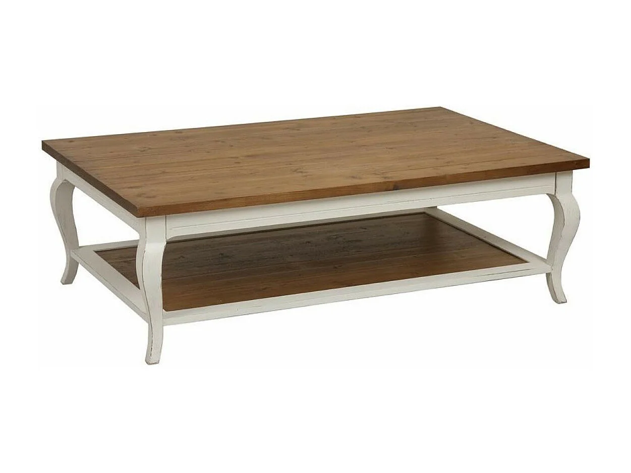 Table basse rectangulaire Bois Blanc - Provence Interior's