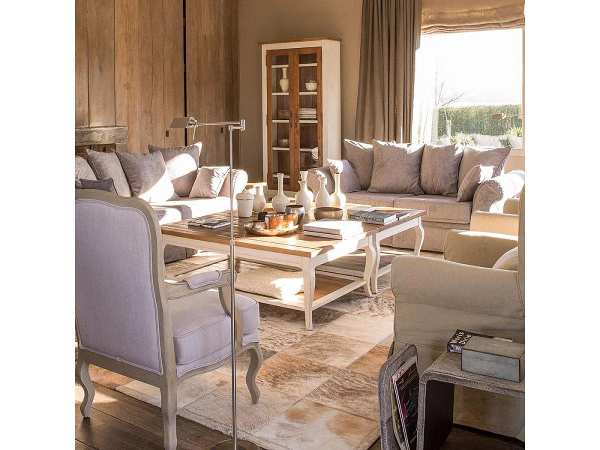 Table basse rectangulaire Bois Blanc - Provence Interior's