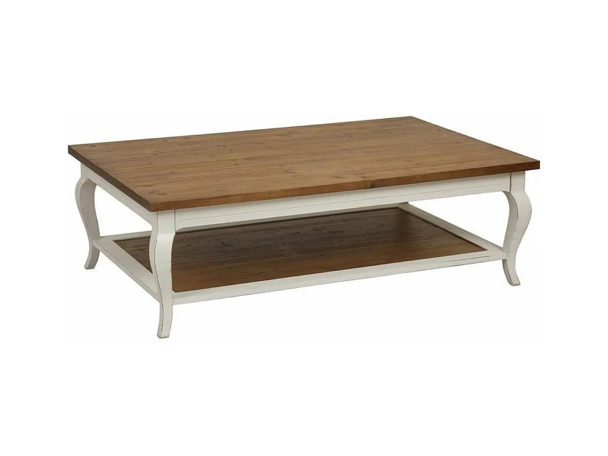 Table basse rectangulaire Bois Blanc - Provence Interior's