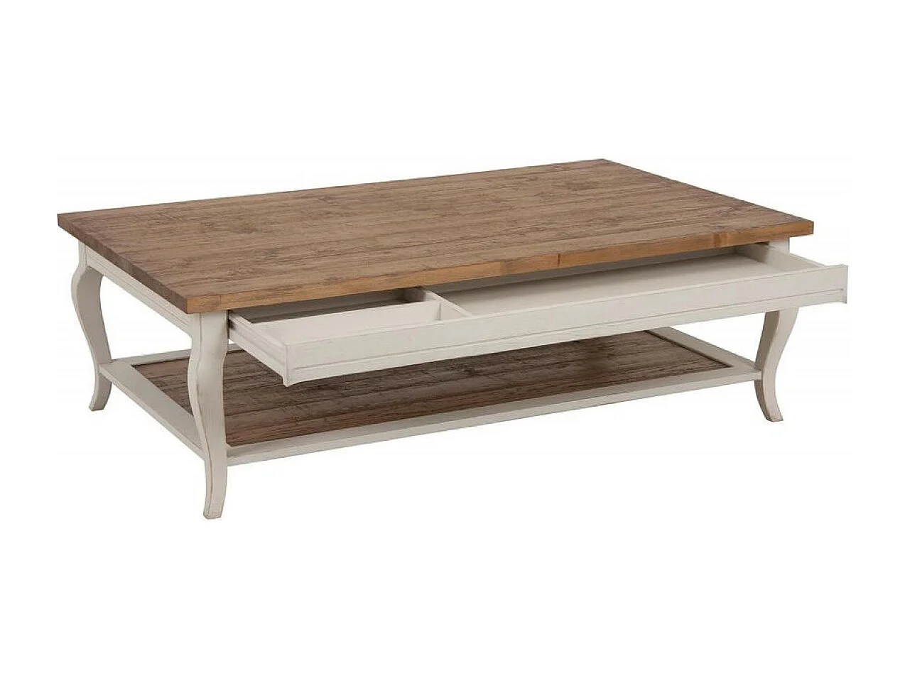 Table basse rectangulaire Bois Blanc - Provence Interior's