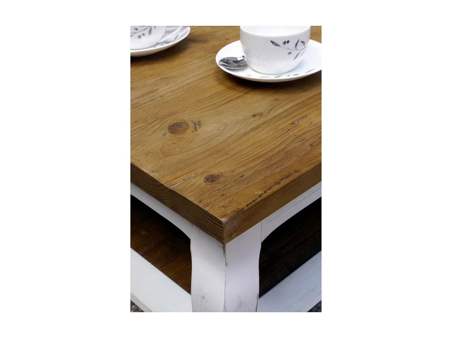 Table basse rectangulaire Bois Blanc - Provence Interior's
