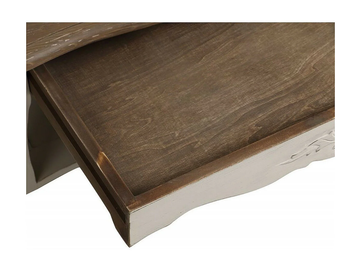 Table basse carrée avec rangement Bois Blanc - Château Interior's