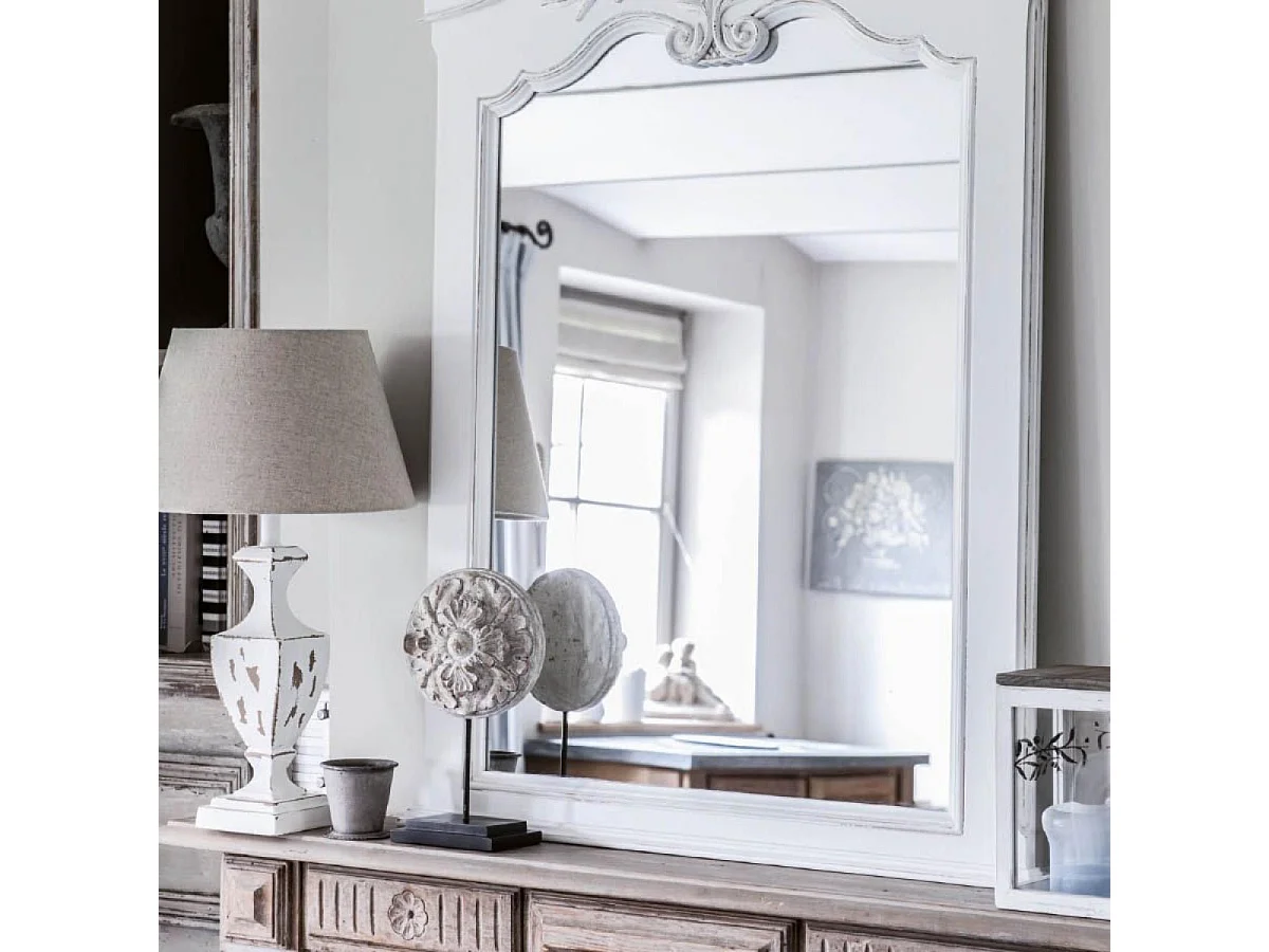 Miroir trumeau MDF Blanc - Romance Interior's
