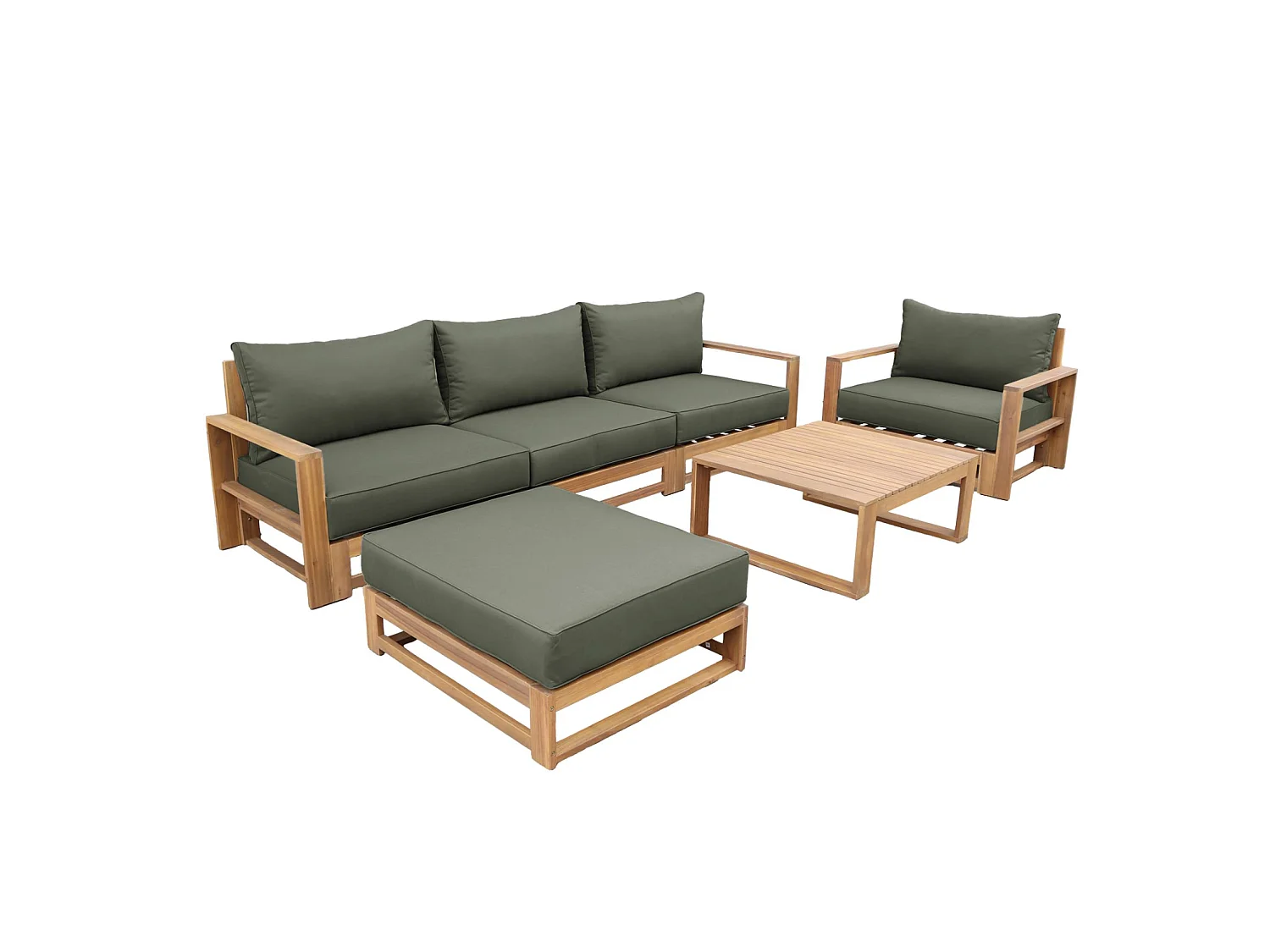 Conjunto de jardín de madera, 5 plazas madera