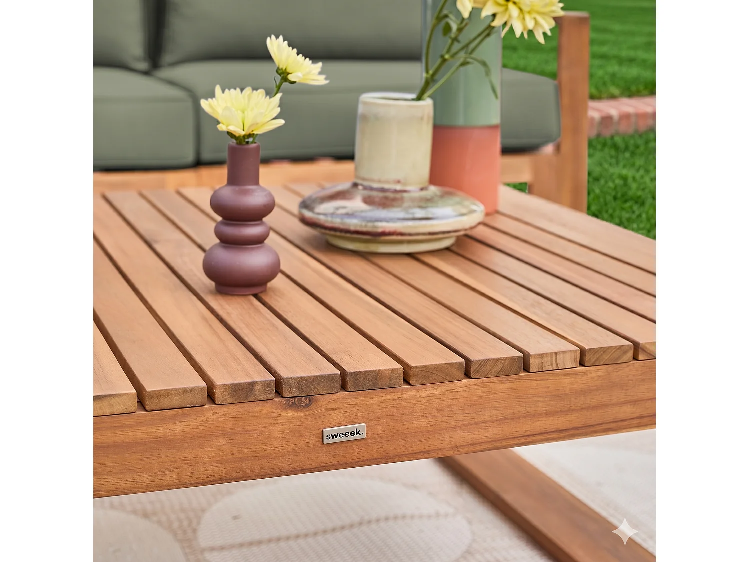 Conjunto de jardín de madera, 5 plazas madera