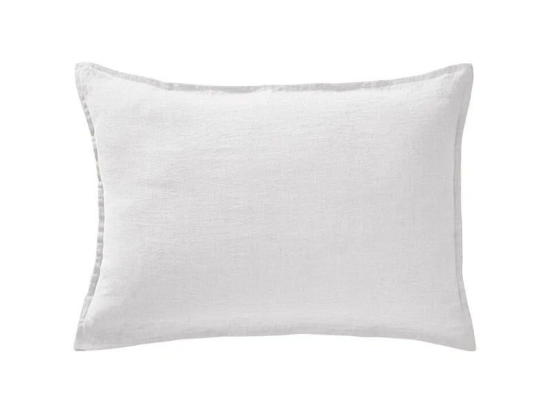 Lot de 2 taies d'oreillers 50 x 70 cm en lin lavé blanc - LUISA