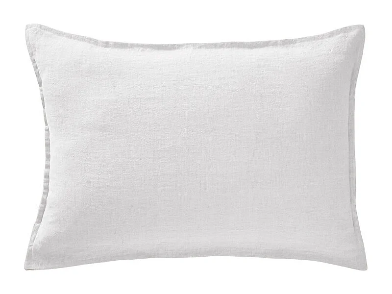 Lot de 2 taies d'oreillers 50 x 70 cm en lin lavé blanc - LUISA