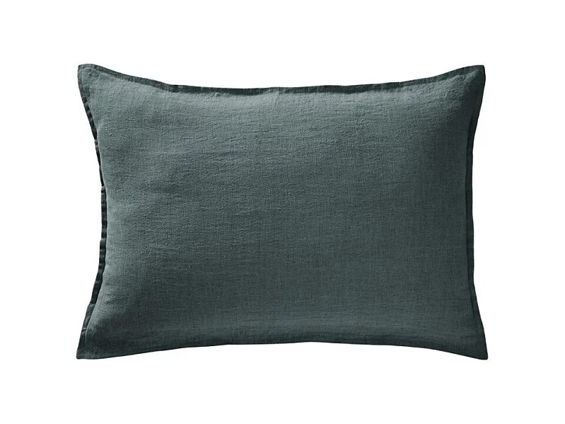 Lot de 2 taies d'oreillers 50 x 70 cm en lin lavé bleu - LUISA