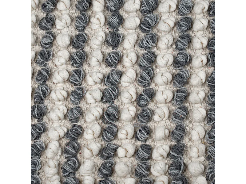 Tapis 60 x 80 cm texturé gris clair et blanc avec franges – SOHO
