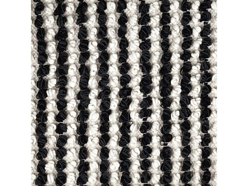 Tapis 60 x 80 cm texturé noir et blanc avec franges bicolores – SOHO