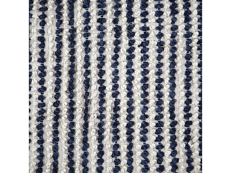 Tapis 160 x 230 cm texturé bleu marine et blanc avec franges – SOHO