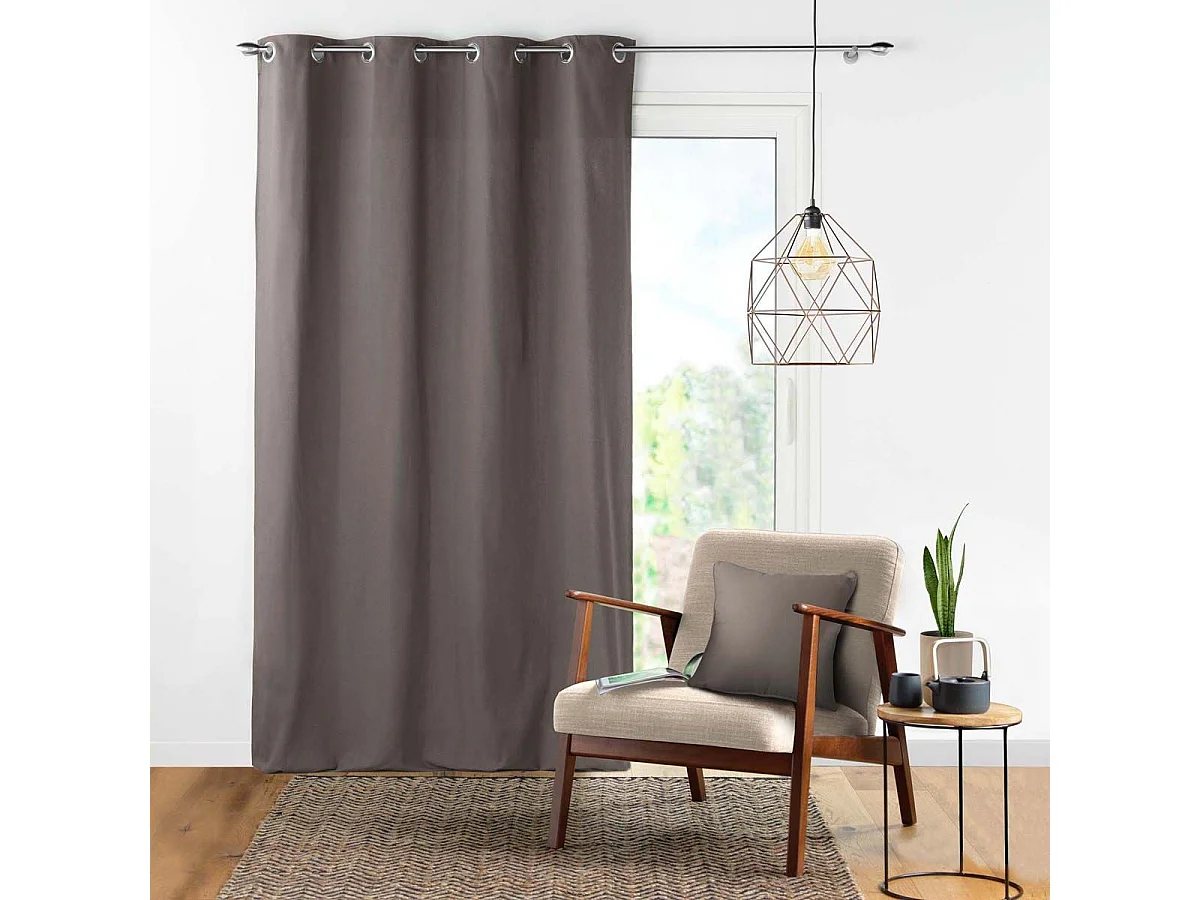 Cortina con ollaos 100% algodón Panamá