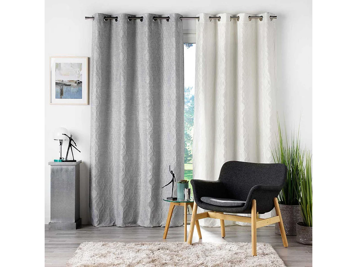Rideau à Œillets "Odyssea" 137x260cm Gris