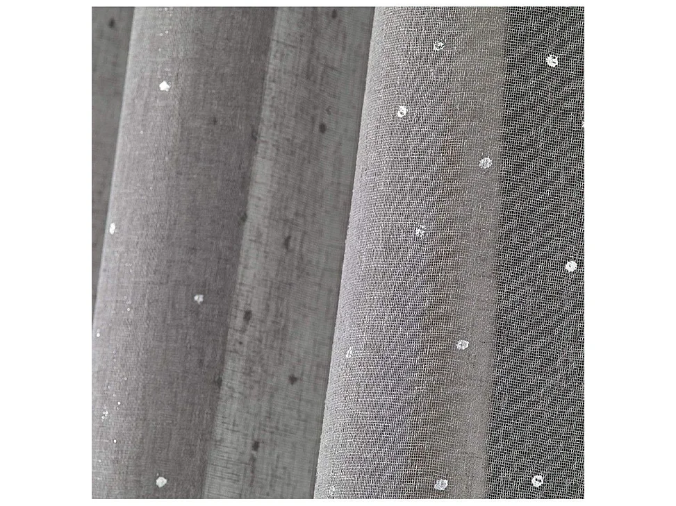 Rideau Voilage à Oeillets "Elea" 140x240cm Gris & Argent