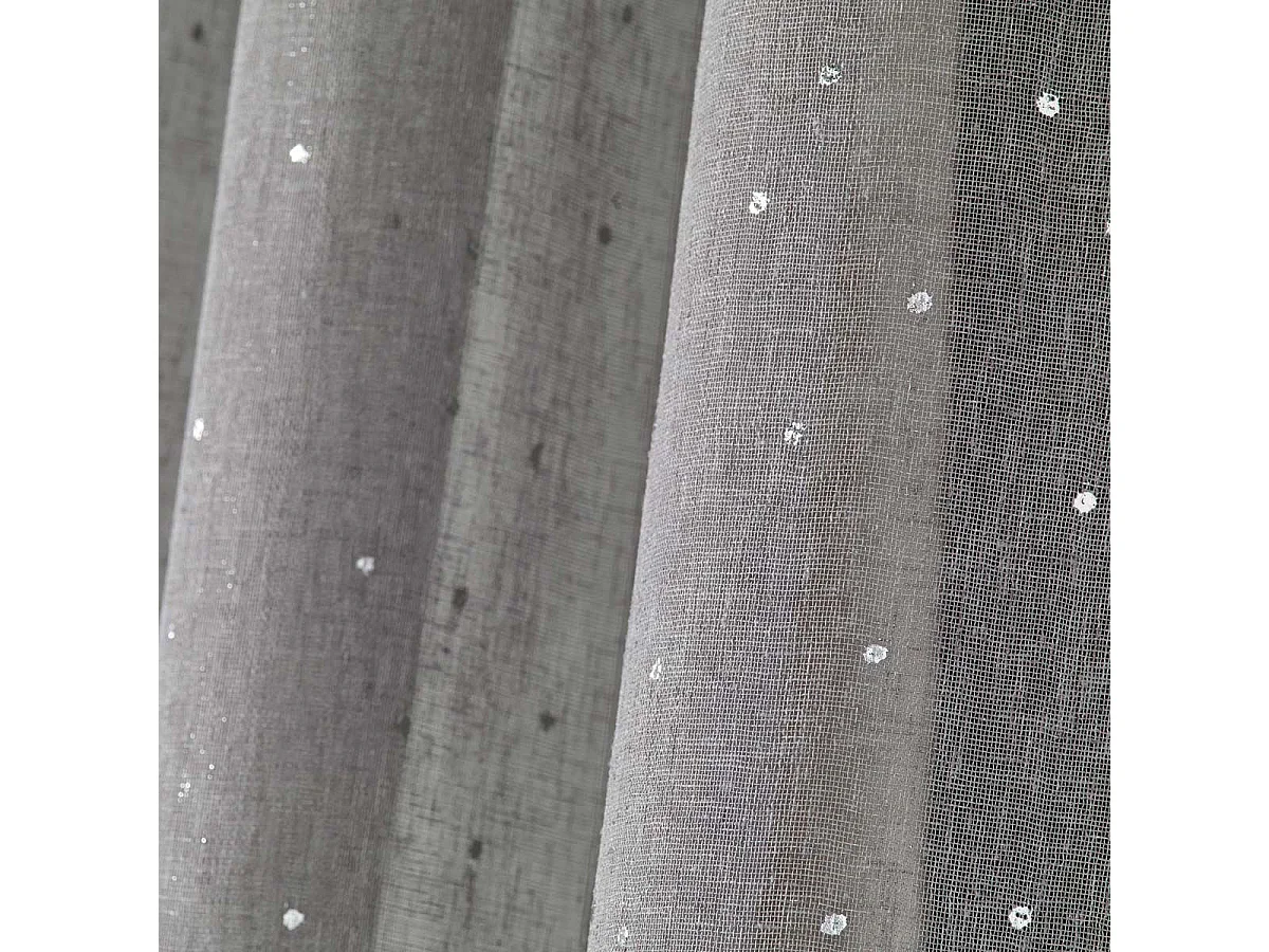 Rideau Voilage à Oeillets "Elea" 140x240cm Gris & Argent