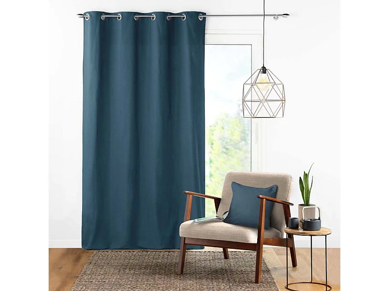 Cortina con ollaos 100% algodón Panamá