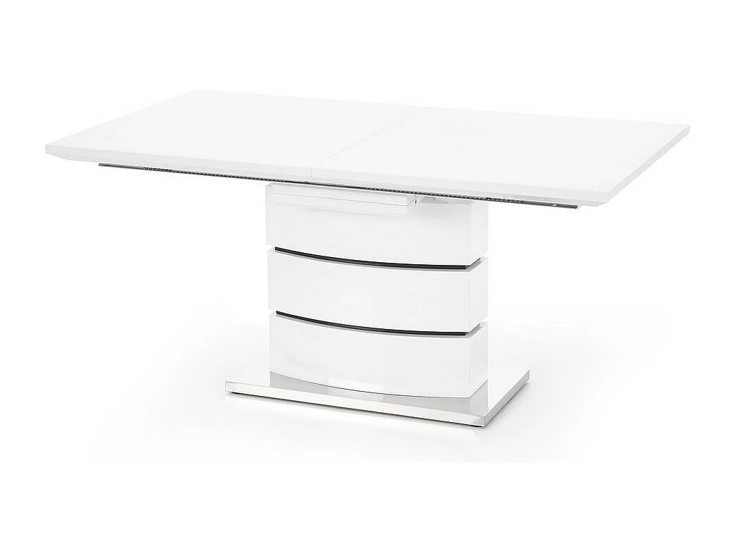 Table extensible blanc laqué 160-200x90cm Elena