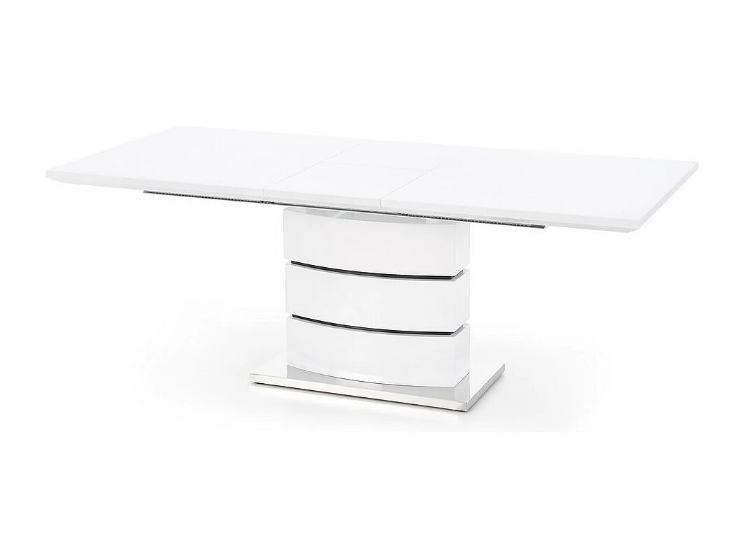 Table extensible blanc laqué 160-200x90cm Elena