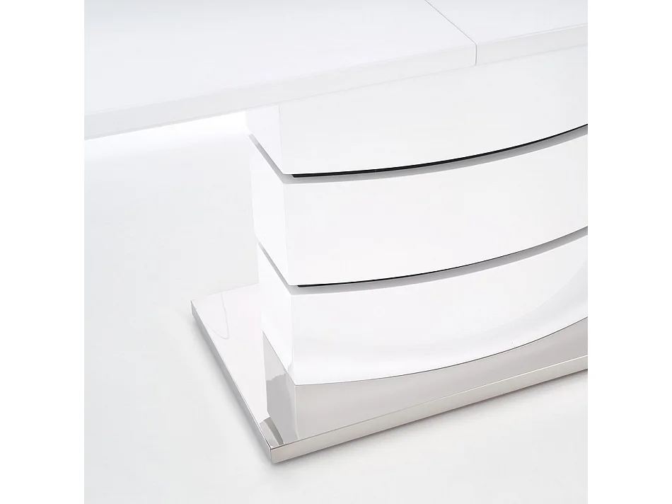 Table extensible blanc laqué 160-200x90cm Elena