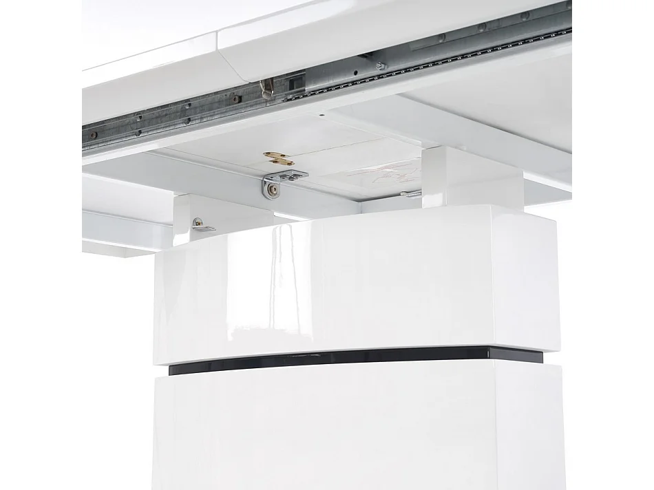 Table extensible blanc laqué 160-200x90cm Elena