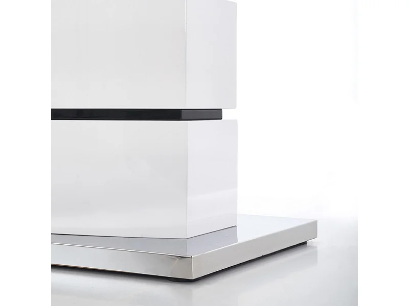 Table extensible blanc laqué 160-200x90cm Elena