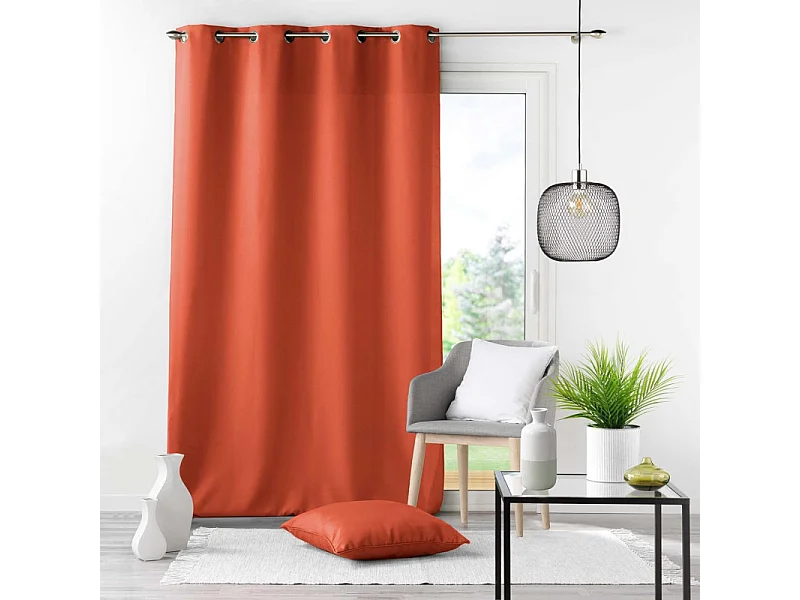 Rideau à Œillets "Essentiel" 140x280cm Terracotta