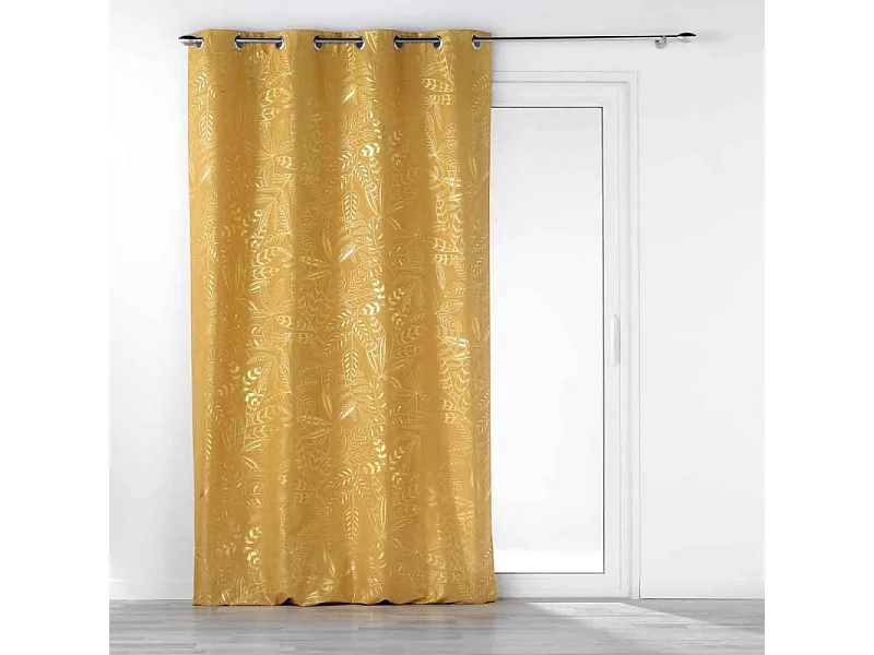 Rideau à Œillets Imprimé "Belflor" 140x260cm Jaune
