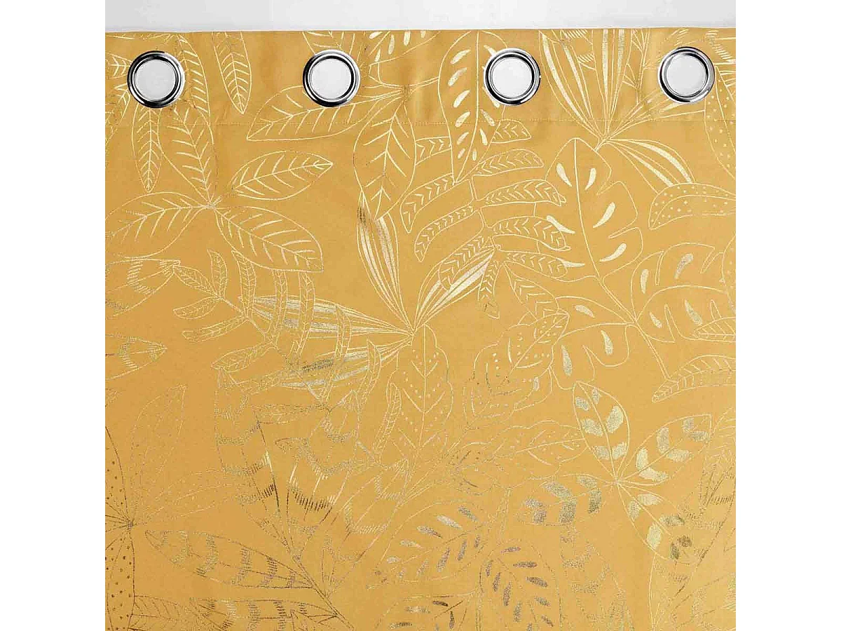 Rideau à Œillets Imprimé "Belflor" 140x260cm Jaune