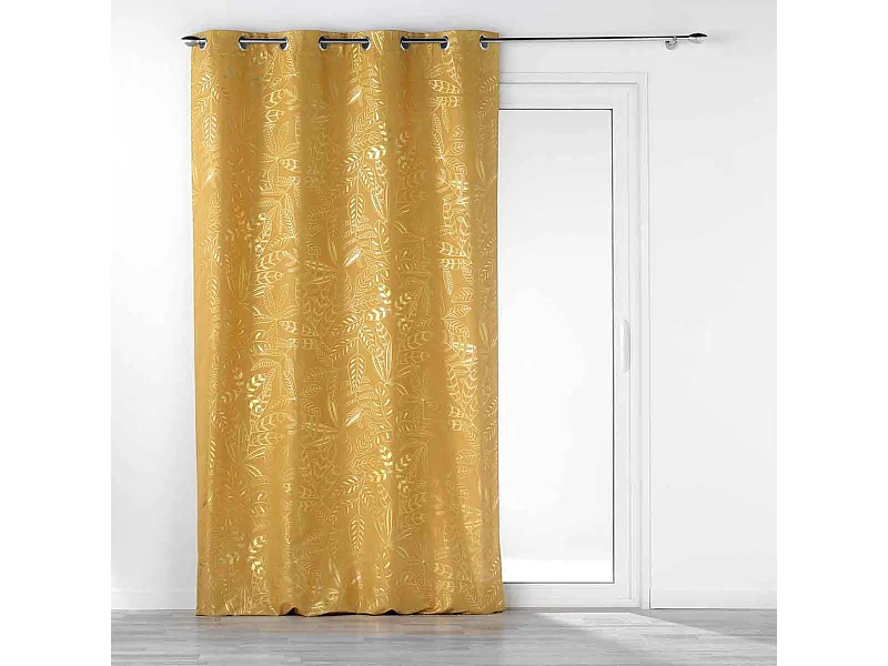 Rideau à Œillets Imprimé "Belflor" 140x260cm Jaune