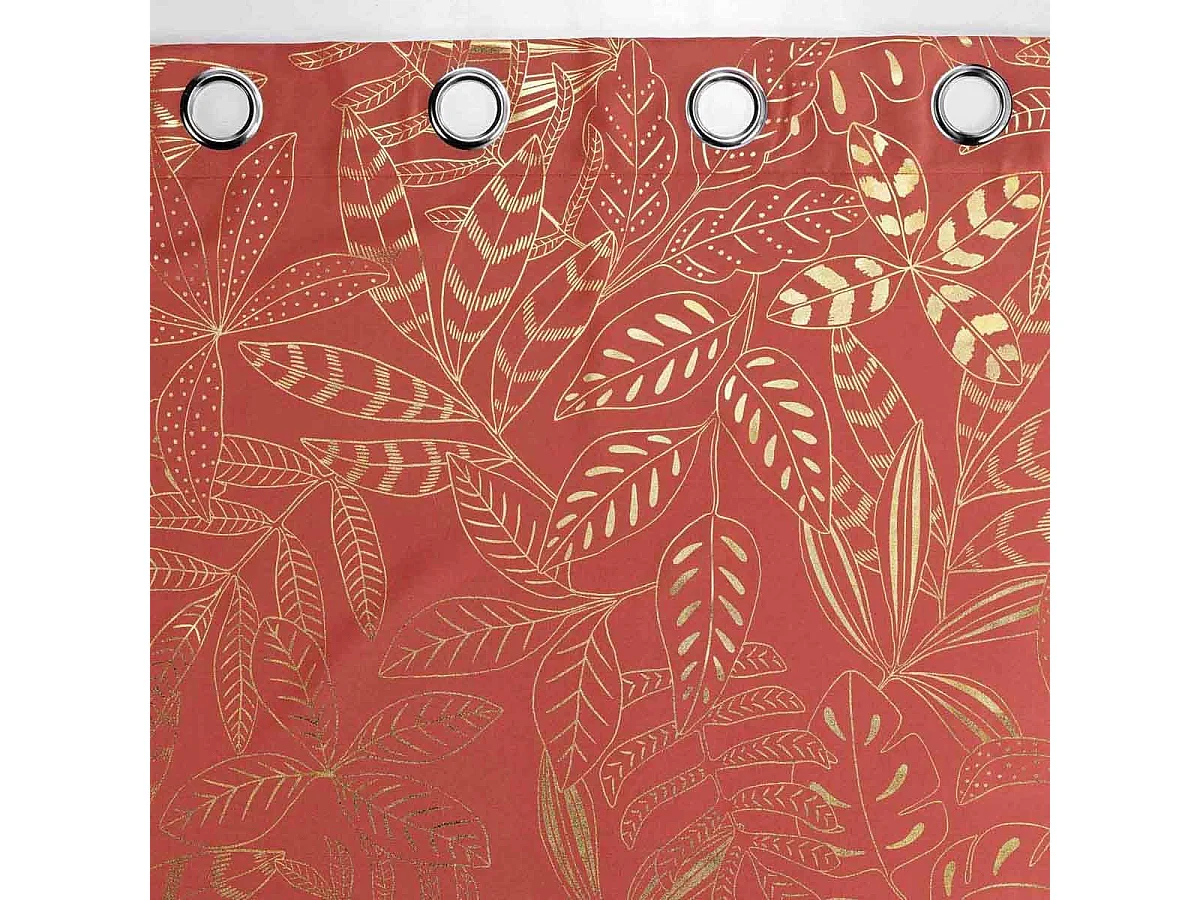 Rideau à Œillets Imprimé "Belflor" 140x260cm Terracotta