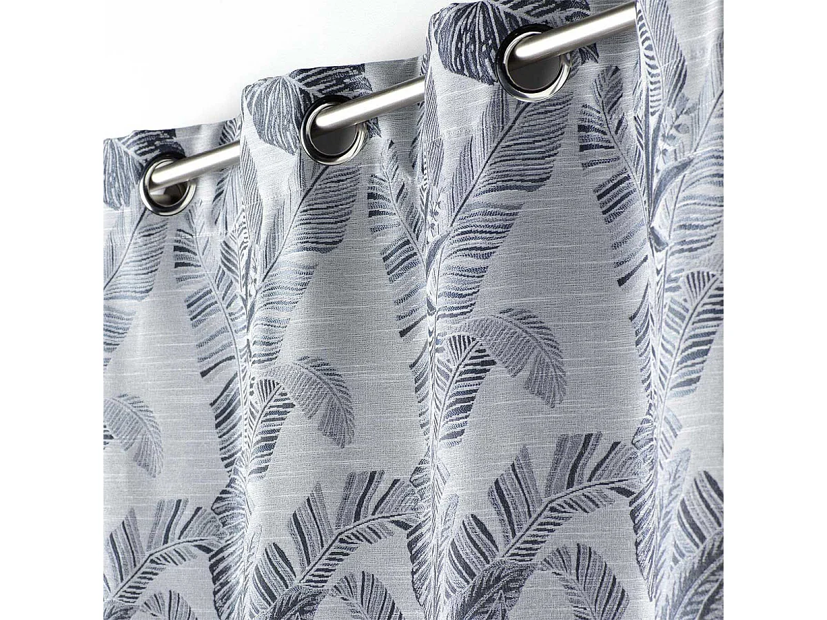 Rideau à Œillets Imprimé "Faggy" 140x260cm Bleu