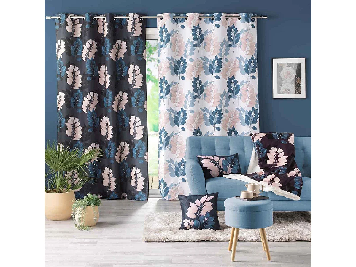 Rideau à Œillets "Belline" 140x260cm Bleu