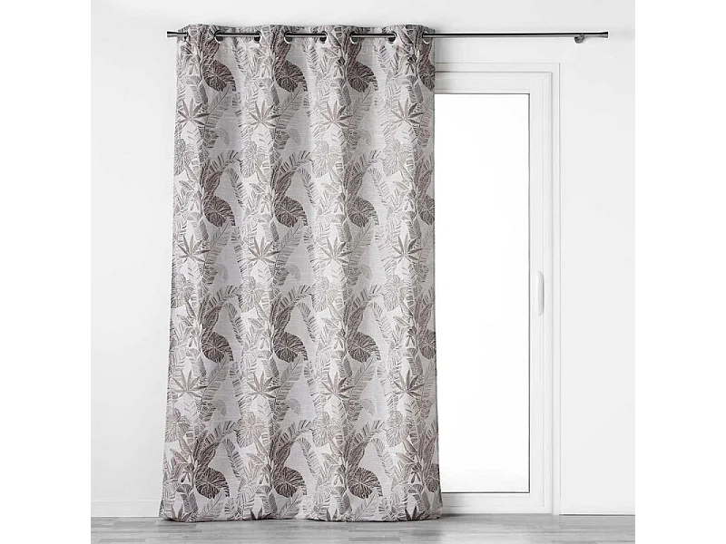 Rideau à Œillets Imprimé "Faggy" 140x260cm Taupe