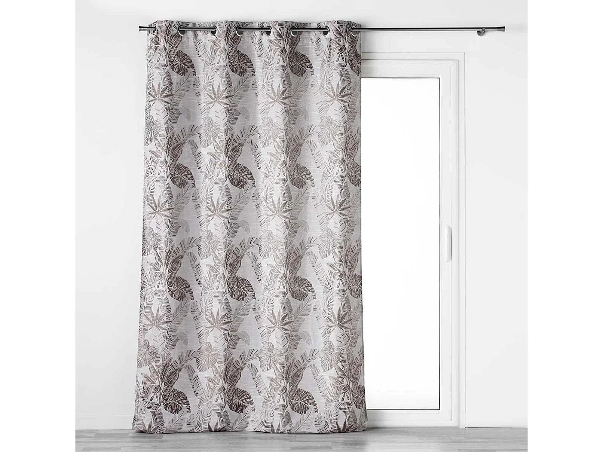 Rideau à Œillets Imprimé "Faggy" 140x260cm Taupe