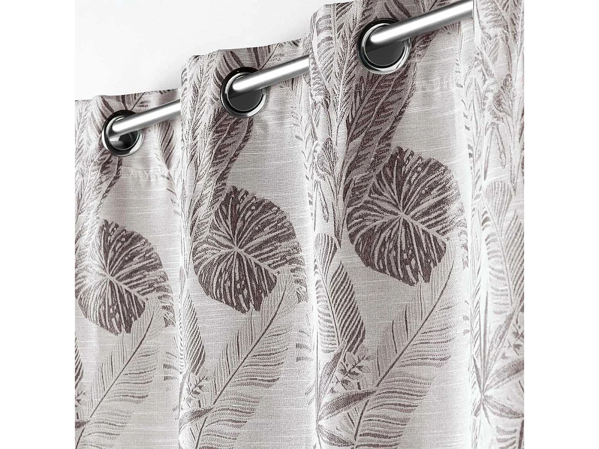 Rideau à Œillets Imprimé "Faggy" 140x260cm Taupe