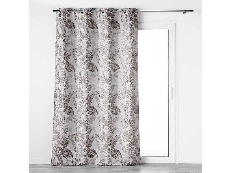 Rideau à Œillets Imprimé "Faggy" 140x260cm Taupe