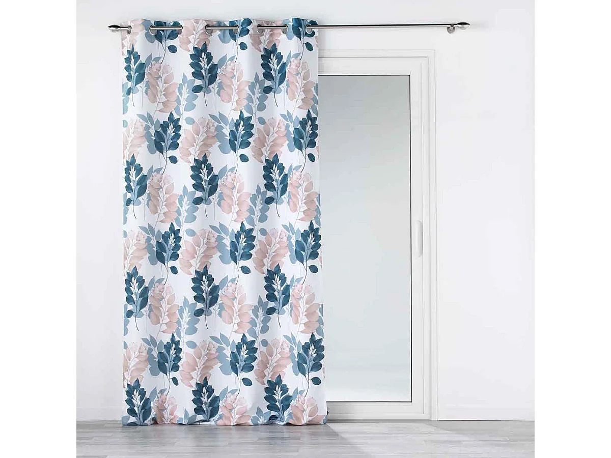 Rideau à Œillets "Belline" 140x260cm Blanc & Bleu