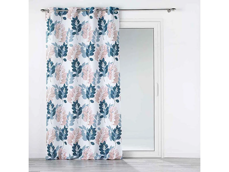 Rideau à Œillets "Belline" 140x260cm Blanc & Bleu