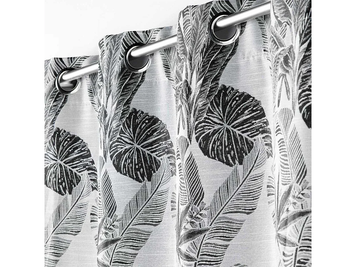 Rideau à Œillets Imprimé "Faggy" 140x260cm Noir