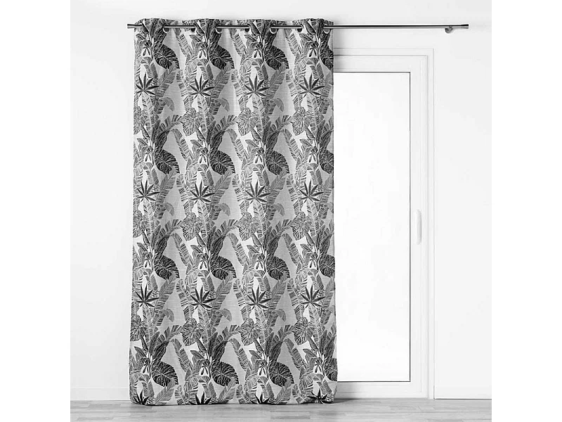 Rideau à Œillets Imprimé "Faggy" 140x260cm Noir
