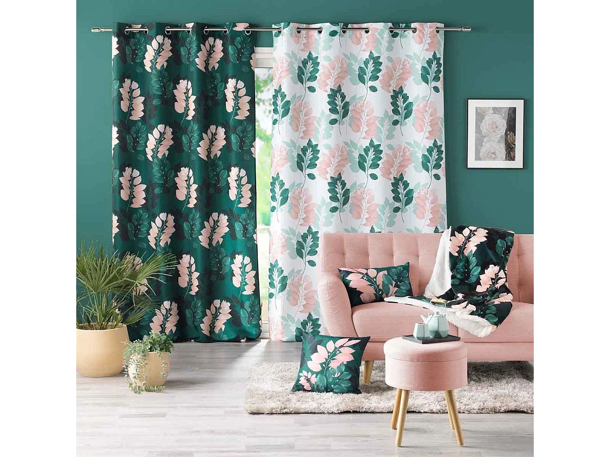 Rideau à Œillets "Belline" 140x260cm Émeraude