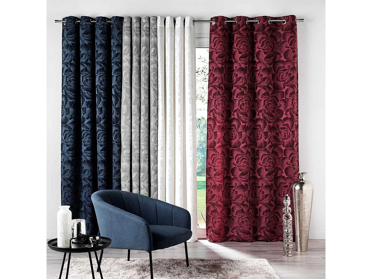 Rideau à Œillets "Rosalina" 140x260cm Bordeaux