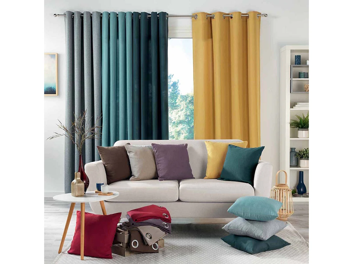 Rideau à Œillets "Meliane" 140x260cm Noisette