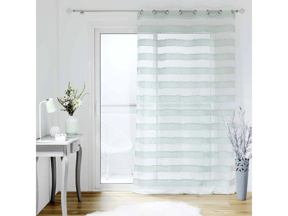 Rideau Voilage à Œillets "Lalina" 140x260cm Menthe