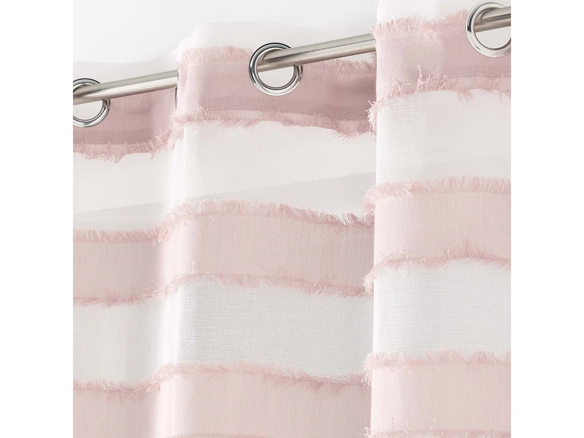 Rideau Voilage à Œillets "Lalina" 140x260cm Rose